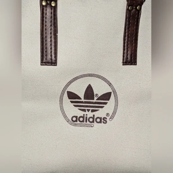 Adidas Trefoil Retro Canvas Tote Bag | Vintage Gym Duffle Weekender - Picture 4 of 9